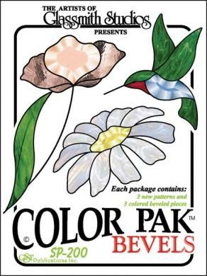 Stained Glass Supplies GST Color Pak Bevel Clusters, Hummingbird & Flowers