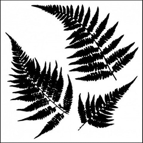 Glass Fusing Supplies - Powder or Airbrush Stencil-Ferns 6 x 6