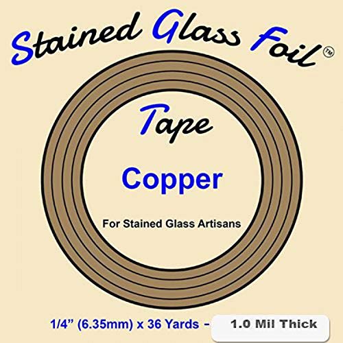 Studio Pro 1/4-Inch Black Lined Copper Foil - The Avenue Stained Glass