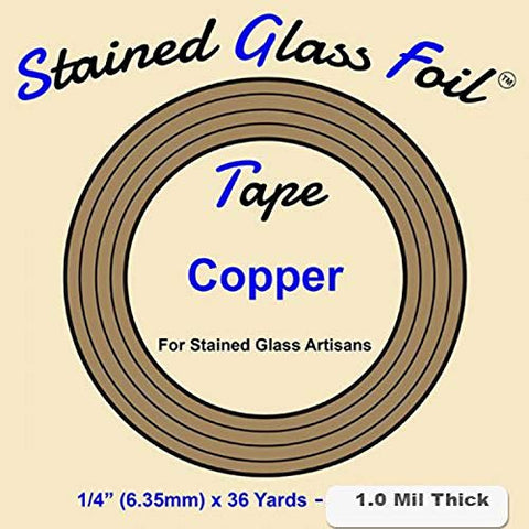 3 Rolls - Value Pack - Stained Glass Copper Foil Copper Back 1/4" 1.0 Mil