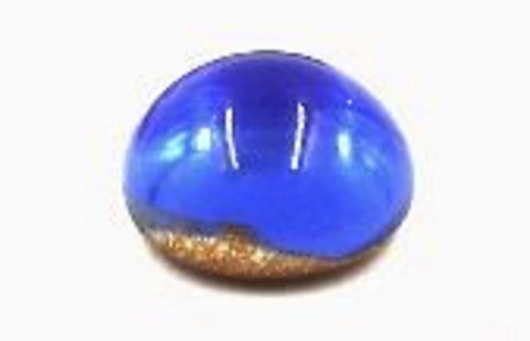 Dark Blue Round Glass Jewels Flat Foil Backed, 5mm, pack of 12 Tiny