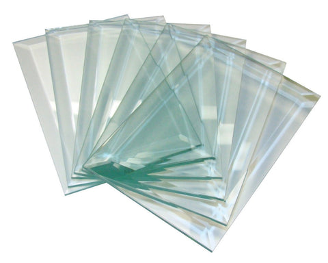 4 x 6 Inch Clear Glass Rectangle Bevels - Pack of 6