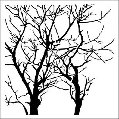 Glass Fusing Supplies - Powder or Airbrush Stencil-Branches Reversed 6 x 6 Inch