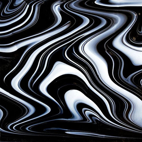 SF30059 - Licorice Swirl Opal Art - 96 COE Black and White Fusible Glass 12 x 12