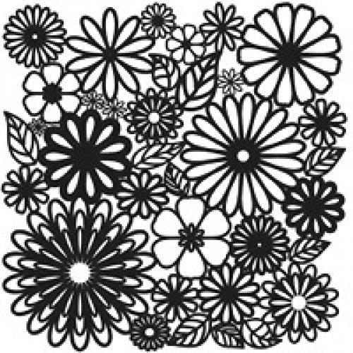 Glass Fusing Supplies - Powder or Airbrush Stencil-Mini Flower Frenzy 6 x 6
