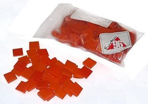 Spectrum Fusible Glass Chips 1/2 Inch Tiles Orange Transparent
