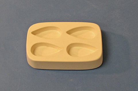 LF47 - Mold for Tear Shaped Castings for Jewelry Kiln Frit 4 Tears