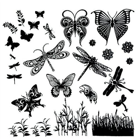 Dragonflies & Butterflies 4" x 4" Fusible White Decal Sheet
