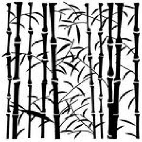 Glass Fusing Supplies - Powder or Airbrush Stencil - Bamboo 6 x 6 Inch