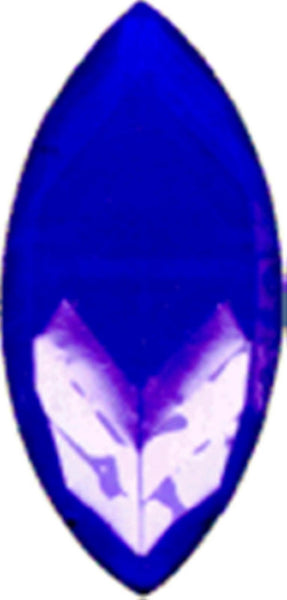Stained Glass Jewels - 42mm X 20mm Dark Blue Navette Faceted Jewel