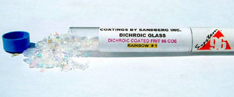 2oz Tube CBS Dichroic Glass Coarse Frit Rainbow on Clear COE 96