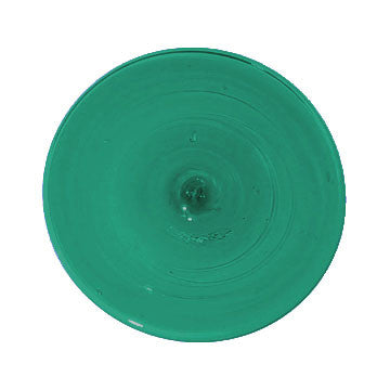 Teal Green Mouth Blown Glass Rondel 4 inch
