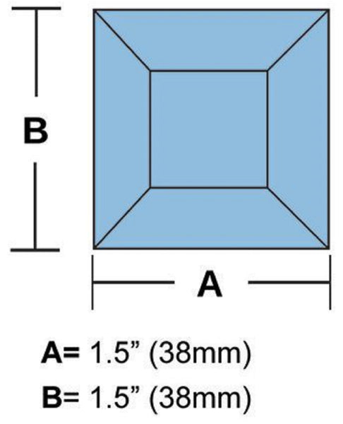 Stained Glass Supplies - 6 - 1.5 x 1.5 Inch Light Blue Glass Bevels 63310