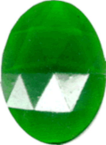 Stained Glass Jewels - 25mm X 18mm Green Faceted Jewel