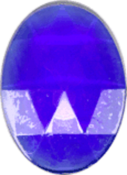 Stained Glass Jewels - 40mm X 30mm Dark Blue Faceted Jewel