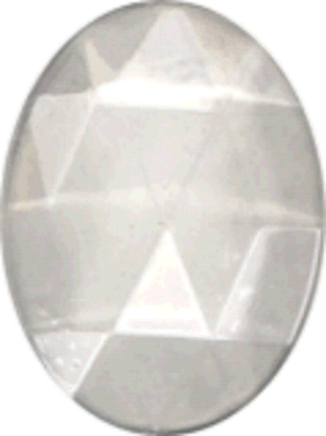 Stained Glass Supplies - 25mm x 38mm clear oval glass jewel