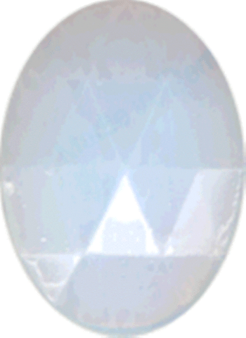Stained Glass Jewels - 40mm X 30mm White/Opal Faceted Jewel