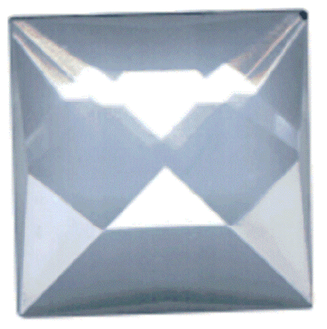 Stained Glass Jewels - 25mm Square Faceted - Clear