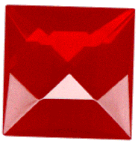 Stained Glass Jewels - 25mm Square Faceted - Red