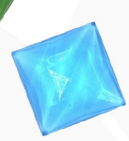 Stained Glass Jewels - 25mm Square Faceted -  Pale Blue