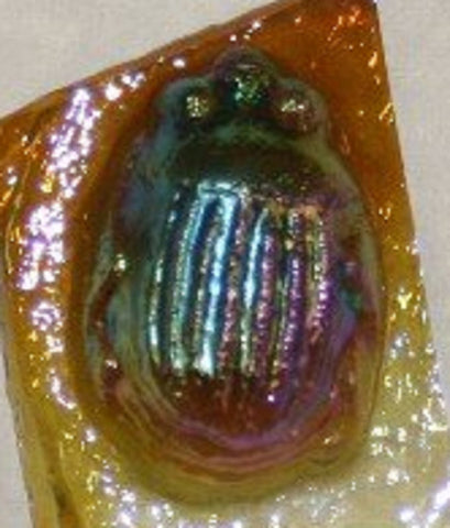 Stained Glass Jewels - Scarab Large Light Amber