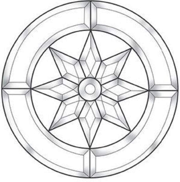 Large Folk Art Clear Glass Bevel Cluster EC830