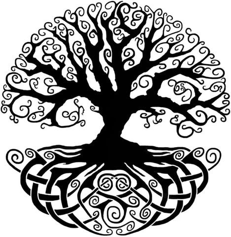 4 Inch Celtic Knot Tree Of Life Black Enamel Decal