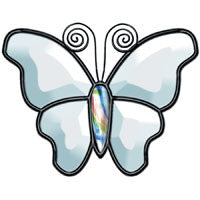 Stained Glass Supplies - Bevel Cluster Clear Butterfly 4" x 5-1/2" - 04 - Body Not Included