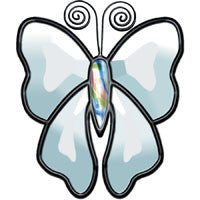 Stained Glass Supplies Clear Glass Butterfly Bevel Cluster 06 - Body Not Included