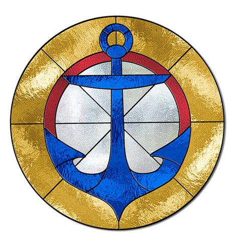 Free Stained Glass Patterns - Anchor Emblem by Suzan Vrba-Stacy