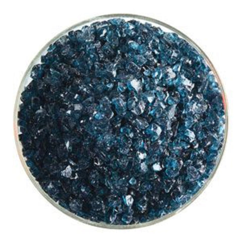 BU144493F - Frit Coarse Sea Blue Transparent 5 Oz Jar - COE 90 - Made From Bullseye Glass
