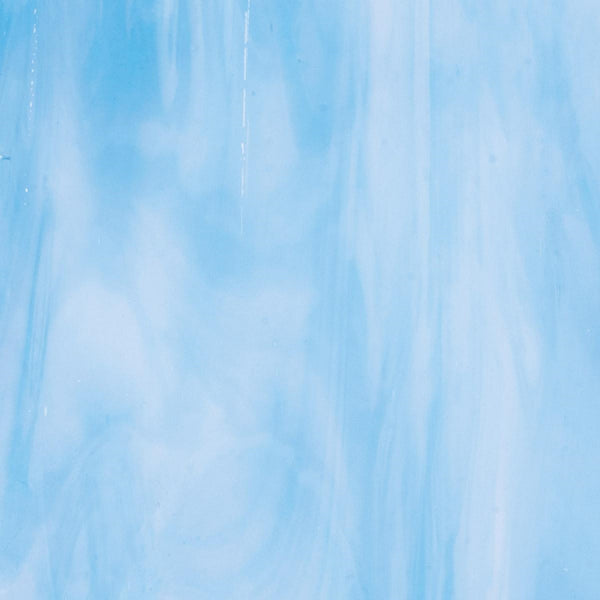 BU3116.30 - Bullseye Clear, Turquoise Blue, White Streaky 5x8 Double-rolled, 3 MM - 90 COE