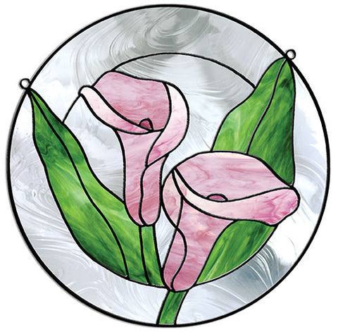 Free Stained Glass Patterns - Calla Lily Circle by Leslie Gibbs