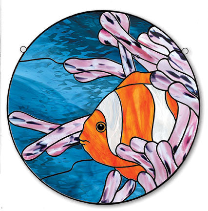 Free Stained Glass Patterns -Clownfish Among Anemones by Leslie Gibbs
