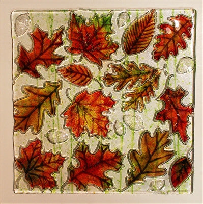Leaves Texture Tile Mold for Glass Slumping 12 X 12  DT24