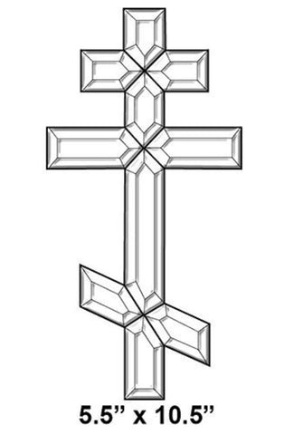 Exquisite Cluster Clear Beveled Glass Orthodox Cross EC154