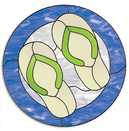 Free Stained Glass Patterns - Beach Flip Flops by Judy Knesel