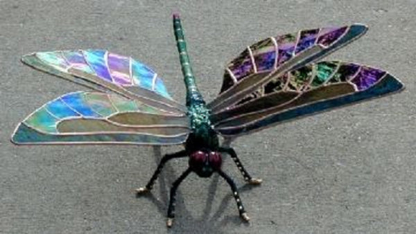 Dragonfly Hand Cast Sculpture Add Your Own Wings - Contains Lead