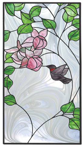 Free Stained Glass Patterns -  Hummingbird Panel by Florence Niven