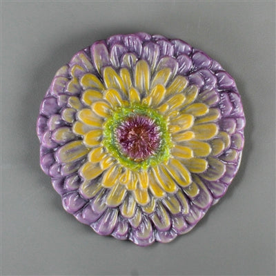 Zinnia Flower Texture Fuser Mold for Glass Frit LF153