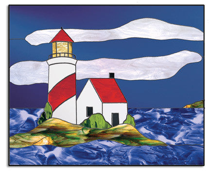 Free Stained Glass Patterns - Stormy Lighthouse by Ann Madsen