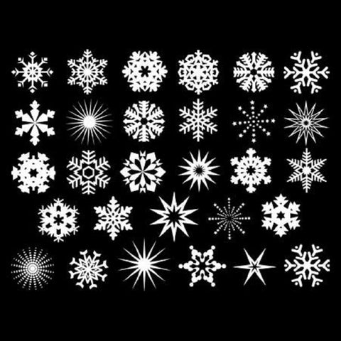 White Snowflake Enamel Decals for Glass Fusing 5.25 x 4 Inches