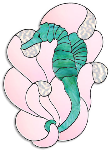 Free Stained Glass Patterns - Sassy Seahorse by Lisa Vogt