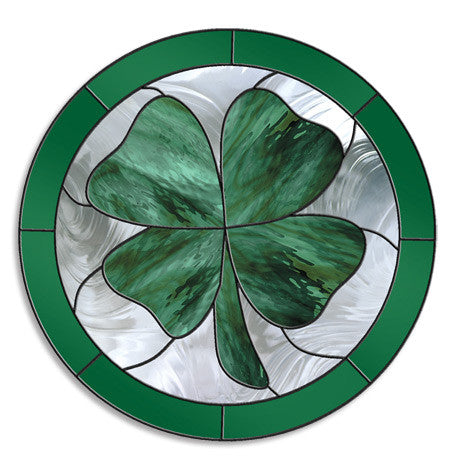 Free Stained Glass Patterns -  Lucky Shamrock by Paned Expressions