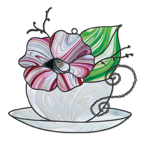 Free Stained Glass Patterns - Tea Cup by Dione Roberts
