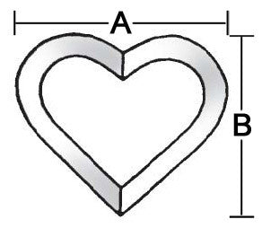Stained Glass Supplies 2-4 inch Clear Heart Bevels BC414