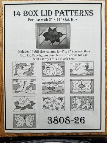 14 Full Size Patterns (6 x 9) for use with Clarity 8 x 11 Inch Oak Box or Alone