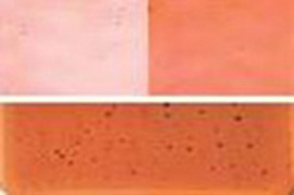 BU01305 - Bullseye Sunset Coral Transparent Striker 5x10 Double Rolled - 90 COE -