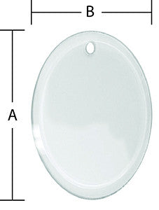 3 x 5 Inch Oval Beveled Glass Ornament With Pre-Drilled Hole