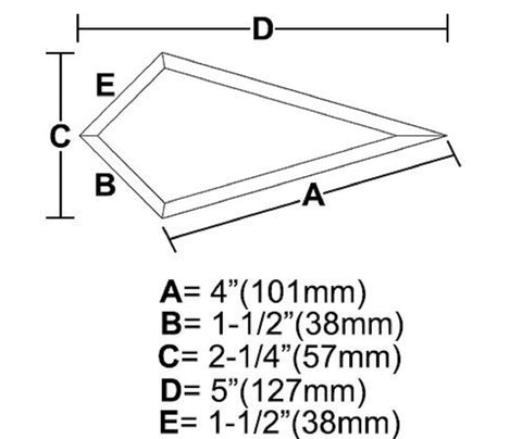 TearDrop Clear Glass Bevel 5 inches long- pack of 5 BVT04